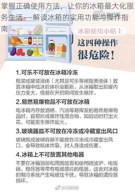 掌握正确使用方法,让你的冰箱最大化服务生活——解读冰箱的实用功能与操作指南