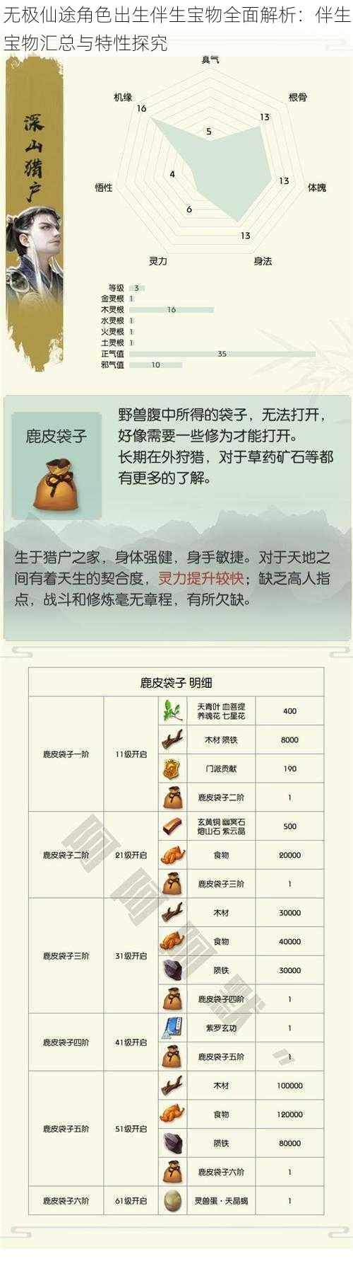 无极仙途角色出生伴生宝物全面解析:伴生宝物汇总与特性探究