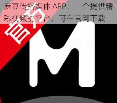 麻豆传播媒体 APP:一个提供精彩视频的平台,可在官网下载