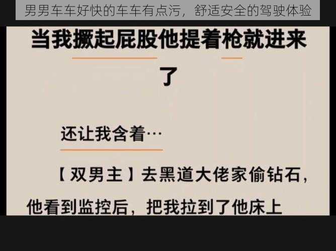 男男车车好快的车车有点污,舒适安全的驾驶体验