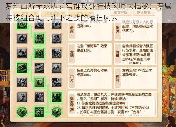 梦幻西游无双版龙宫群攻pk特技攻略大揭秘:专属特技组合助力水下之战的横扫风云