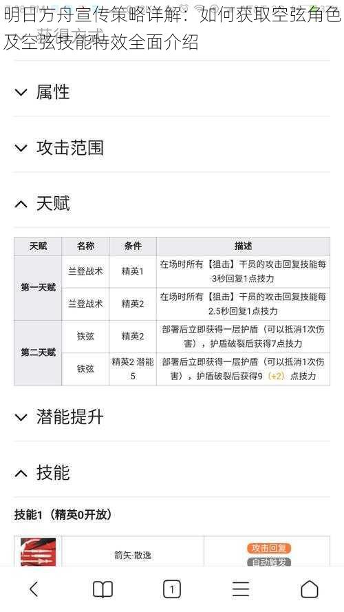 明日方舟宣传策略详解:如何获取空弦角色及空弦技能特效全面介绍