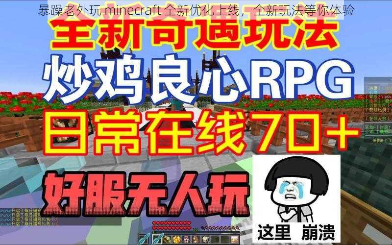 暴躁老外玩 minecraft 全新优化上线,全新玩法等你体验