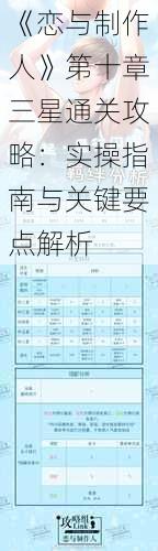 《恋与制作人》第十章三星通关攻略:实操指南与关键要点解析