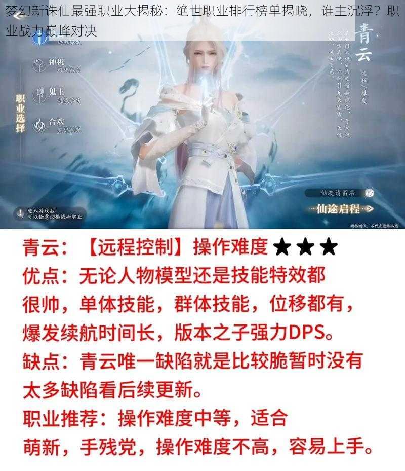 梦幻新诛仙最强职业大揭秘:绝世职业排行榜单揭晓,谁主沉浮?职业战力巅峰对决