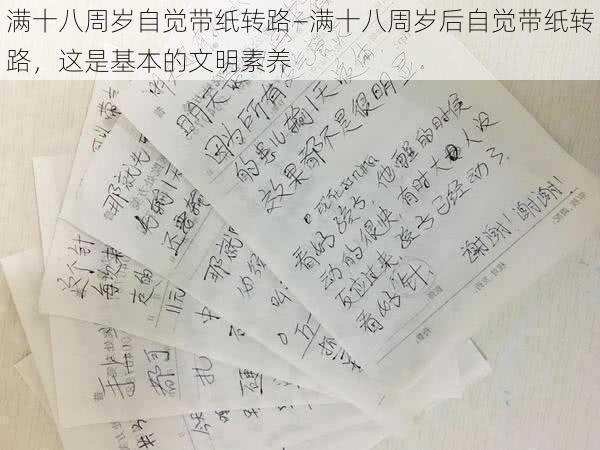满十八周岁自觉带纸转路—满十八周岁后自觉带纸转路,这是基本的文明素养