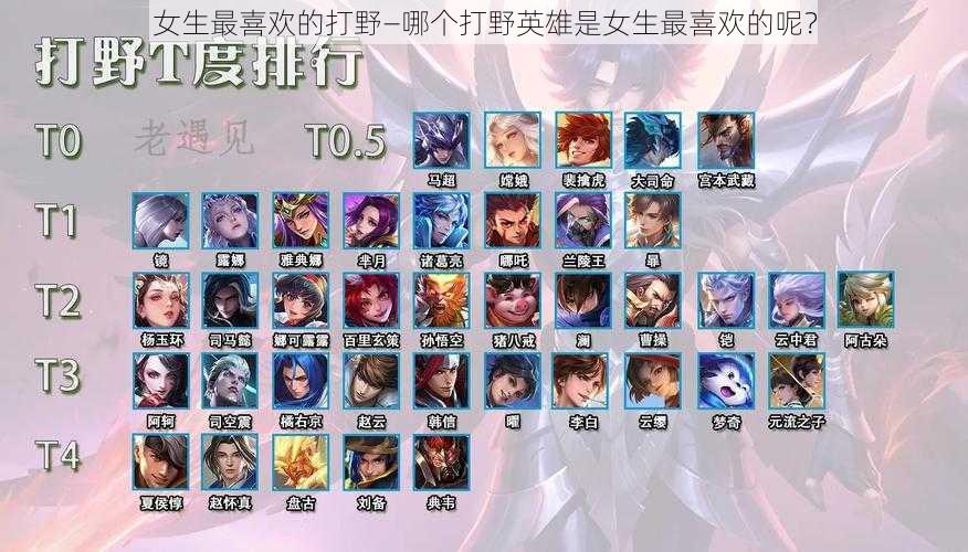 女生最喜欢的打野—哪个打野英雄是女生最喜欢的呢?
