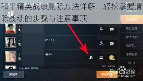 和平精英战绩删除方法详解:轻松掌握清除战绩的步骤与注意事项