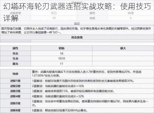 幻塔环海轮刃武器连招实战攻略:使用技巧详解