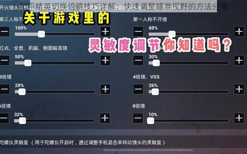 和平精英切换倍镜技巧详解:快速调整瞄准视野的方法分享