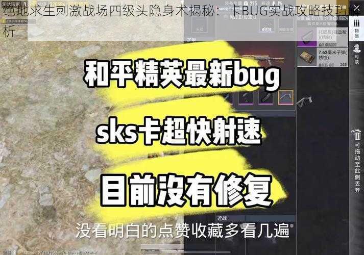 绝地求生刺激战场四级头隐身术揭秘:卡BUG实战攻略技巧解析