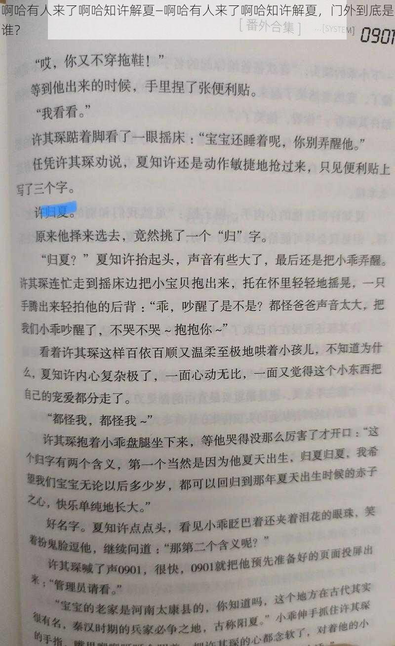 啊哈有人来了啊哈知许解夏—啊哈有人来了啊哈知许解夏,门外到底是谁?