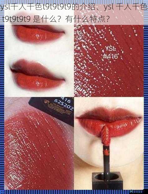 ysl千人千色t9t9t9t9的介绍、ysl 千人千色 t9t9t9t9 是什么?有什么特点?