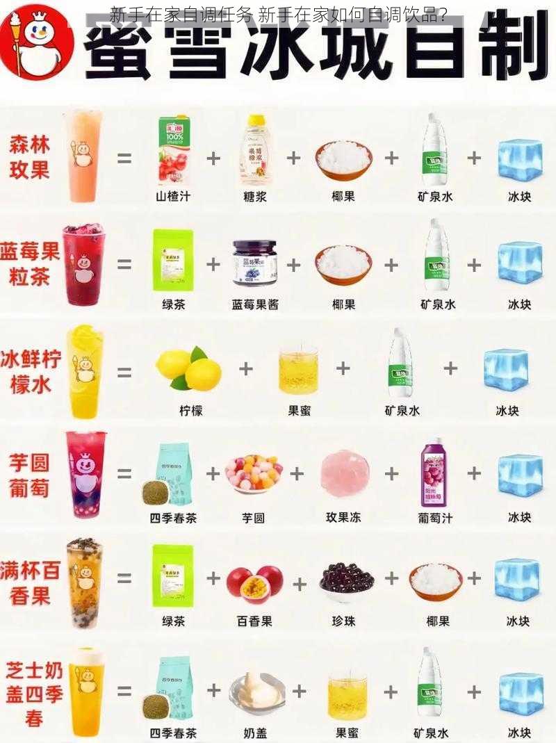 新手在家自调任务 新手在家如何自调饮品?