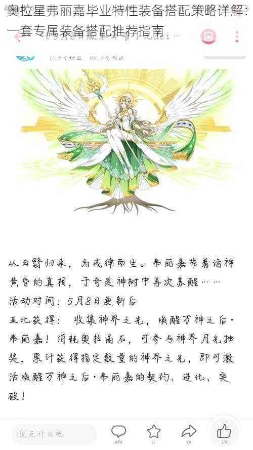 奥拉星弗丽嘉毕业特性装备搭配策略详解:一套专属装备搭配推荐指南