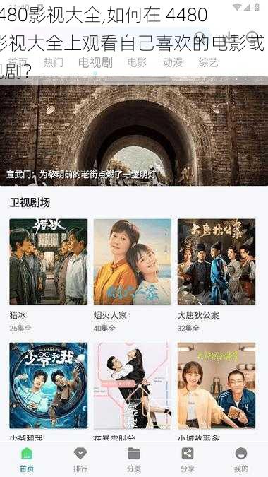 4480影视大全,如何在 4480 影视大全上观看自己喜欢的电影或电视剧?