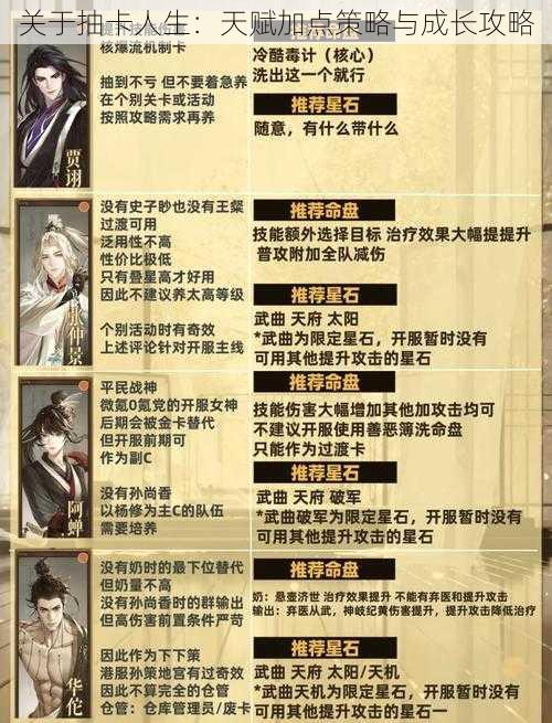 关于抽卡人生:天赋加点策略与成长攻略