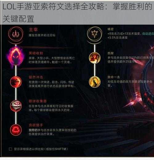 LOL手游亚索符文选择全攻略:掌握胜利的关键配置
