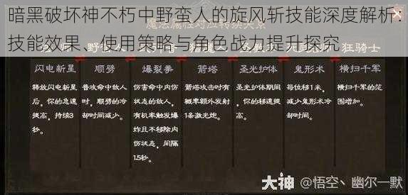 暗黑破坏神不朽中野蛮人的旋风斩技能深度解析:技能效果、使用策略与角色战力提升探究