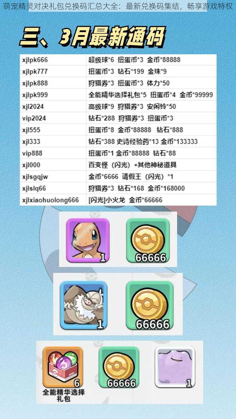 萌宠精灵对决礼包兑换码汇总大全:最新兑换码集结,畅享游戏特权