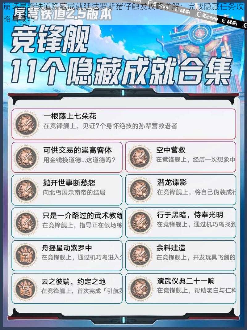 崩坏星穹铁道隐藏成就廷达罗斯猪仔触发攻略详解:完成隐藏任务攻略与技巧