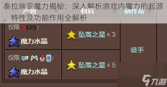 泰拉瑞亚魔力揭秘:深入解析游戏内魔力的起源、特性及功能作用全解析