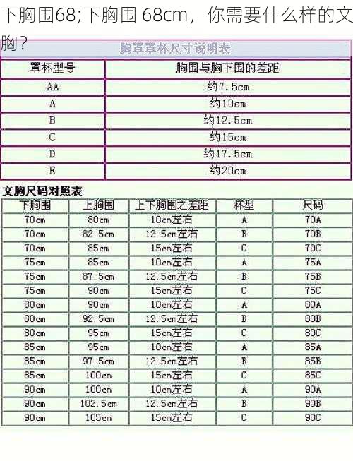 下胸围68;下胸围 68cm,你需要什么样的文胸?
