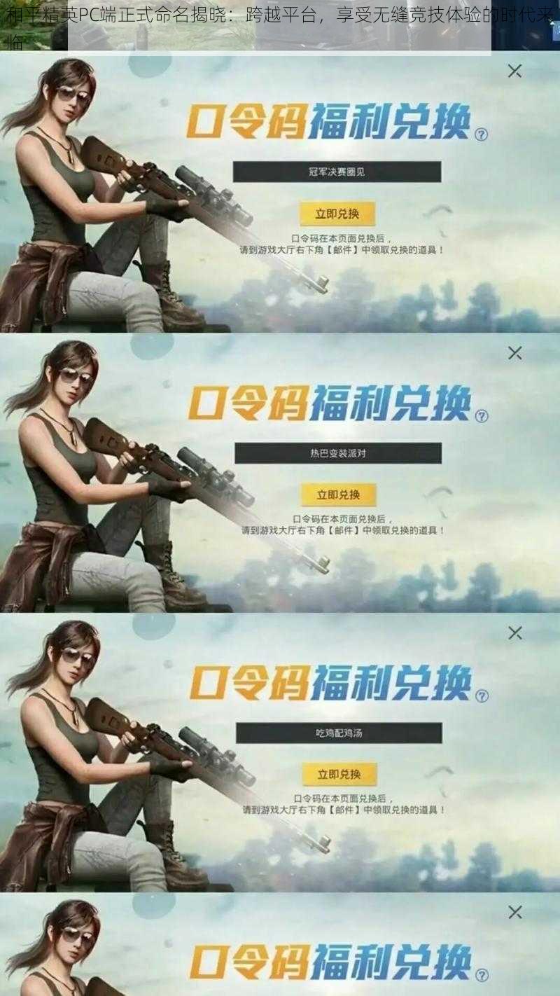 和平精英PC端正式命名揭晓:跨越平台,享受无缝竞技体验的时代来临