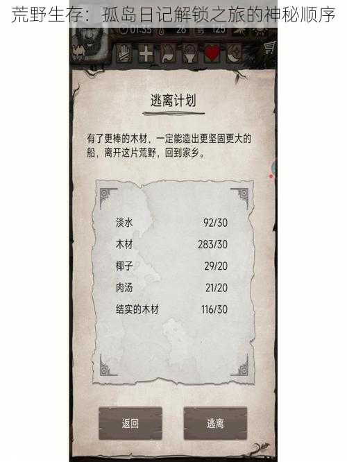 荒野生存:孤岛日记解锁之旅的神秘顺序
