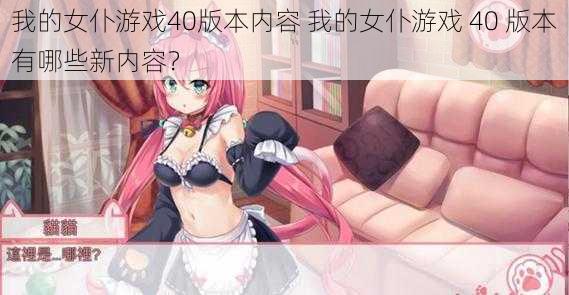 我的女仆游戏40版本内容 我的女仆游戏 40 版本有哪些新内容?