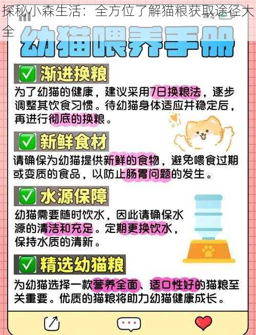 探秘小森生活:全方位了解猫粮获取途径大全