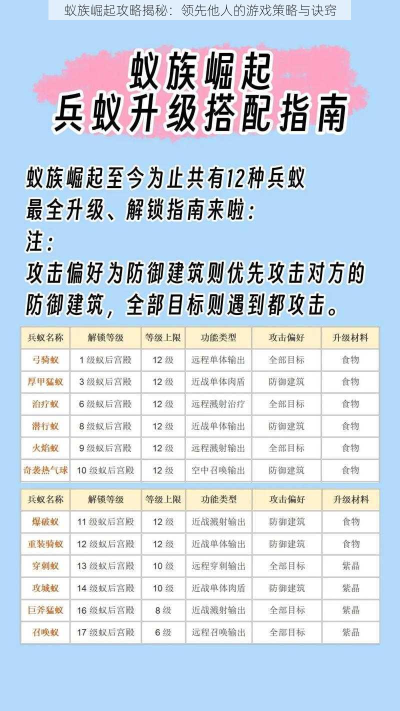 蚁族崛起攻略揭秘:领先他人的游戏策略与诀窍