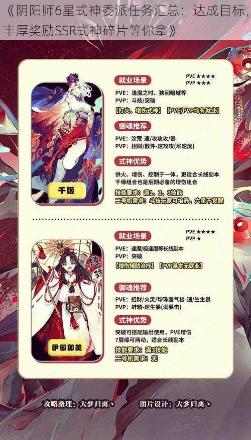 《阴阳师6星式神委派任务汇总：达成目标，丰厚奖励SSR式神碎片等你拿》