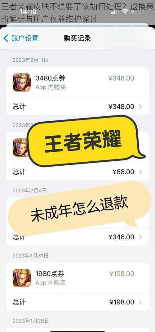 王者荣耀皮肤不想要了该如何处理?退换策略解析与用户权益维护探讨