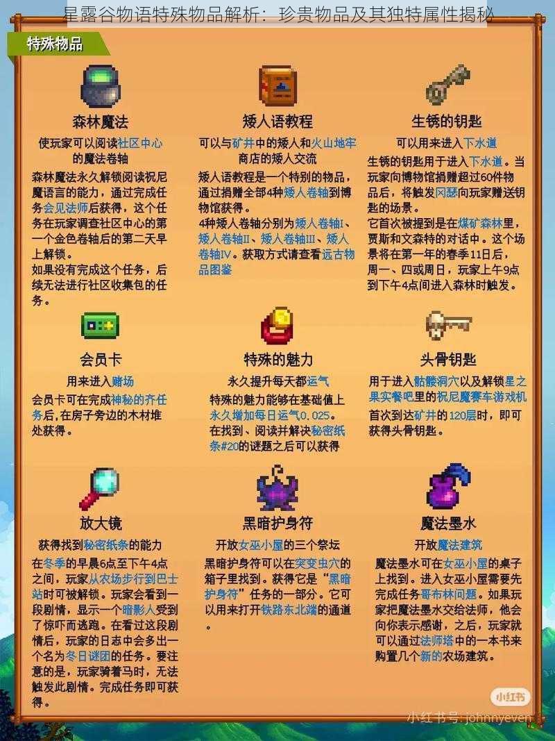 星露谷物语特殊物品解析:珍贵物品及其独特属性揭秘