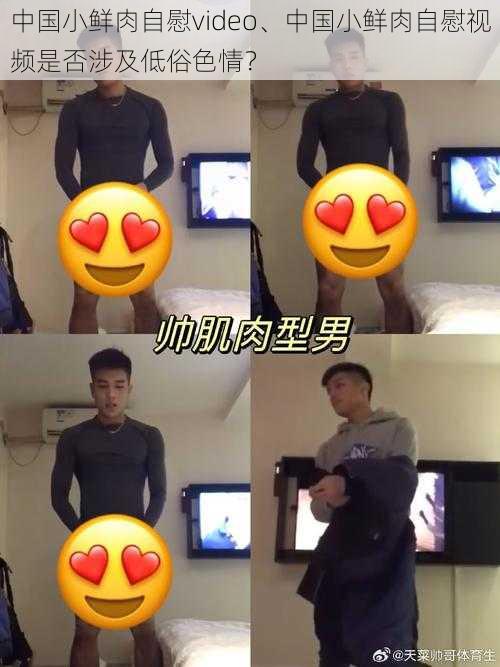 中国小鲜肉自慰video、中国小鲜肉自慰视频是否涉及低俗色情?