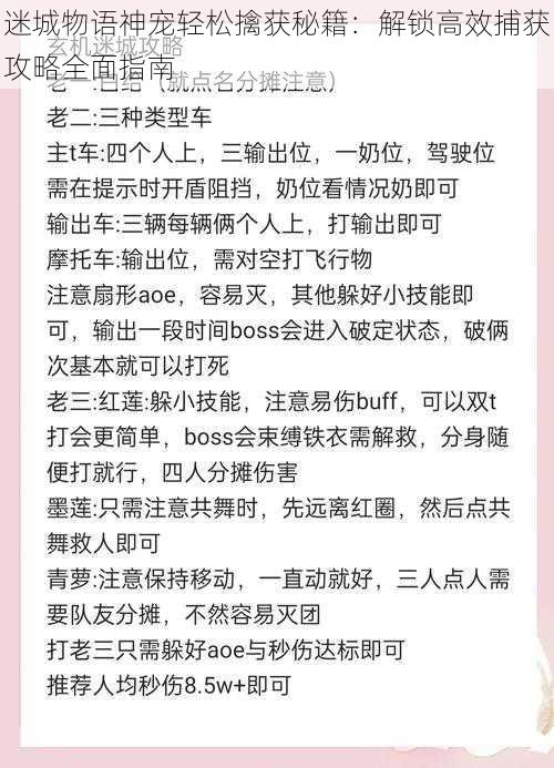 迷城物语神宠轻松擒获秘籍:解锁高效捕获攻略全面指南