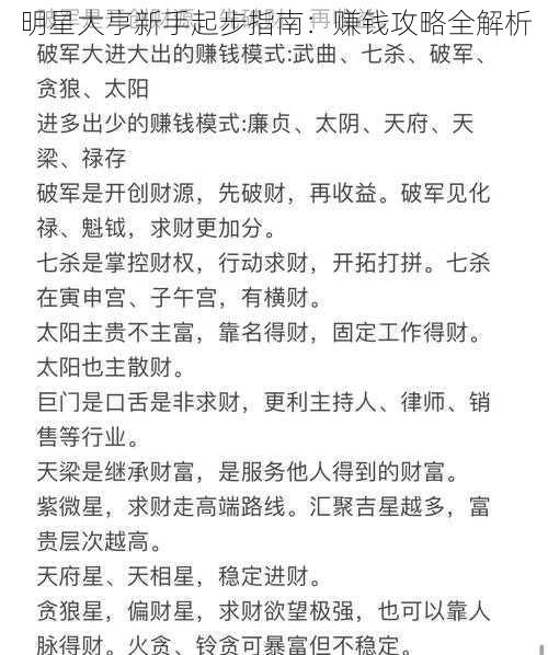 明星大亨新手起步指南:赚钱攻略全解析