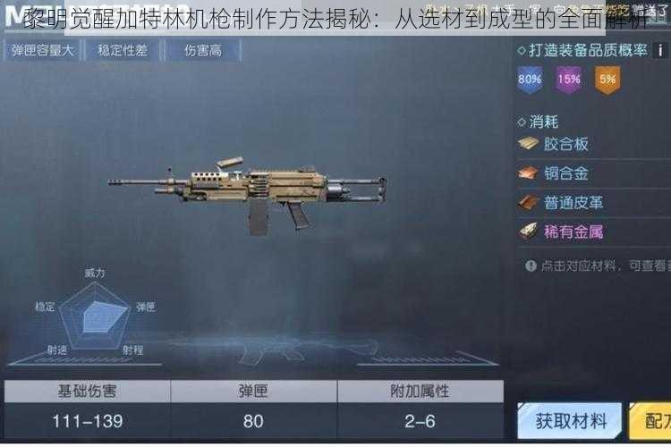 黎明觉醒加特林机枪制作方法揭秘:从选材到成型的全面解析