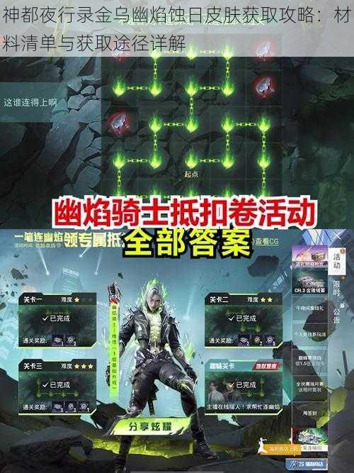 神都夜行录金乌幽焰蚀日皮肤获取攻略:材料清单与获取途径详解