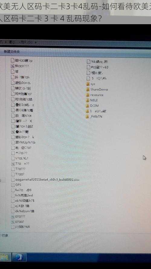 欧美无人区码卡二卡3卡4乱码-如何看待欧美无人区码卡二卡 3 卡 4 乱码现象?