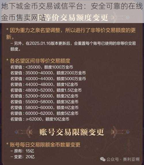 地下城金币交易诚信平台:安全可靠的在线金币售卖网站
