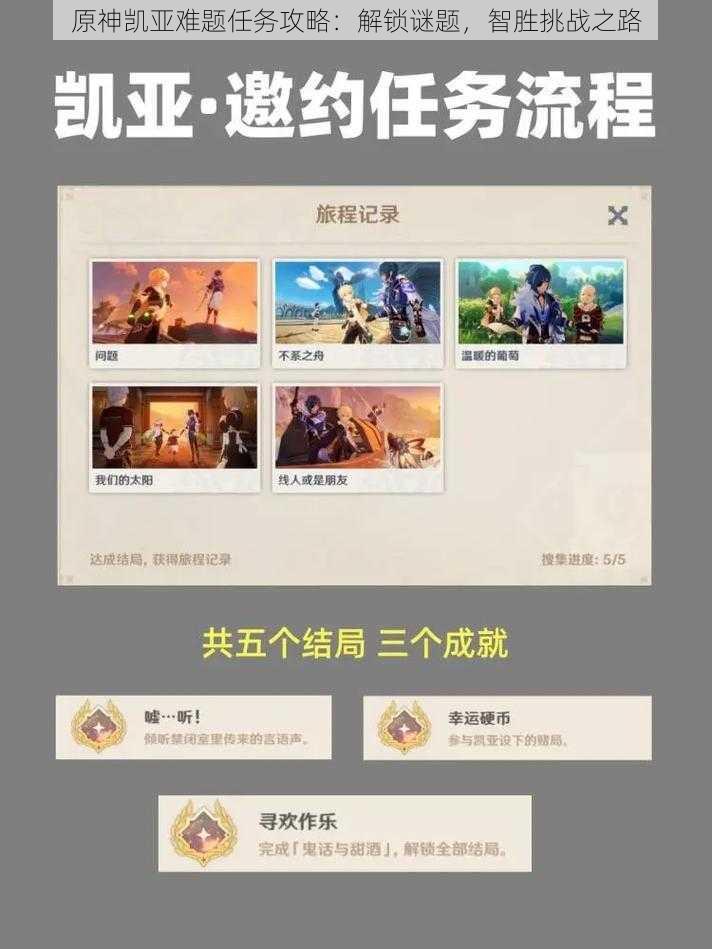 原神凯亚难题任务攻略:解锁谜题,智胜挑战之路