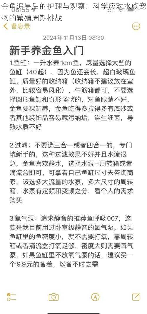 金鱼追星后的护理与观察:科学应对水族宠物的繁殖周期挑战