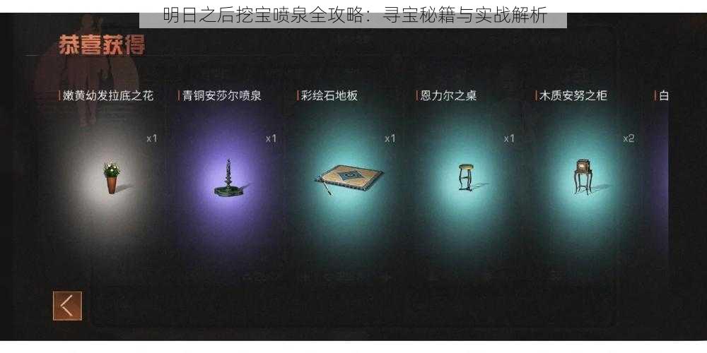 明日之后挖宝喷泉全攻略:寻宝秘籍与实战解析