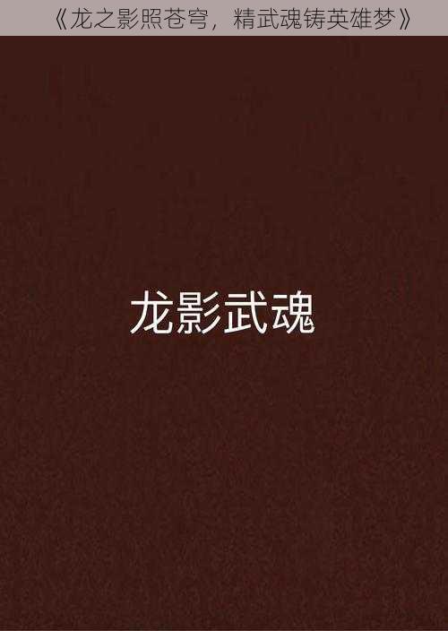 《龙之影照苍穹,精武魂铸英雄梦》