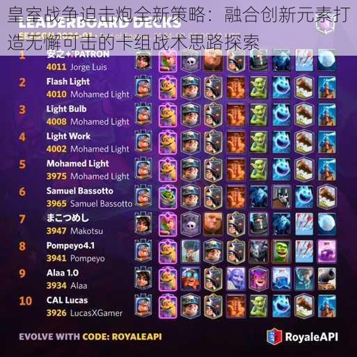 皇室战争迫击炮全新策略：融合创新元素打造无懈可击的卡组战术思路探索