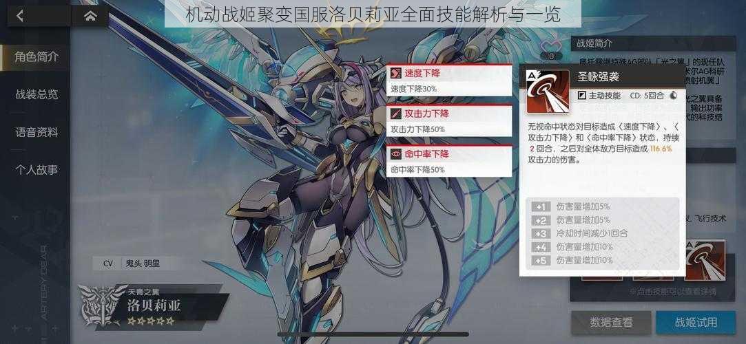 机动战姬聚变国服洛贝莉亚全面技能解析与一览