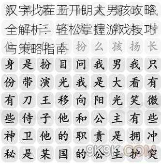 汉字找茬王开朗大男孩攻略全解析:轻松掌握游戏技巧与策略指南